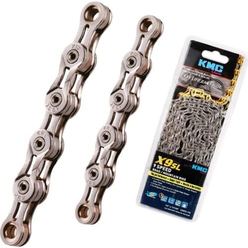 Original KMC X9SL 9 Speed Chain Silver for Trekking 116 Links Super Light Nickel Plated 9S Chain + Missing Link