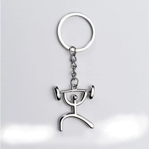 Ariety Of Creative Metal Sports Logo Key Chain Bicycle Running Weightlifting Football Basketball Key Chain Small GiftsV