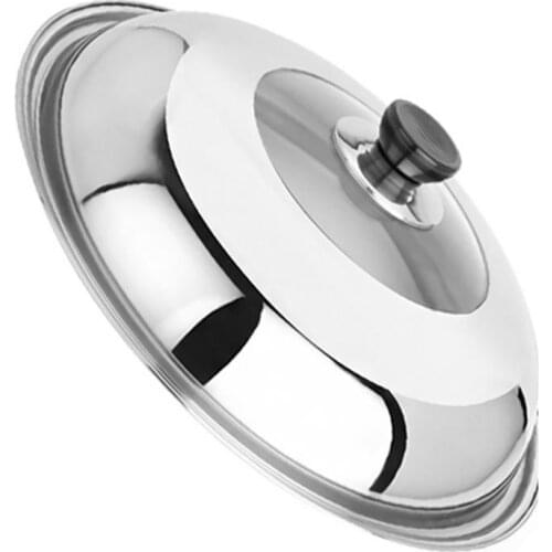 Steamer Tempered Glass Pot Cover Lid Anti Oil Stainless Steel Round Button Frying Pan Visible Griddle Kitchen Cooking Tool 2021