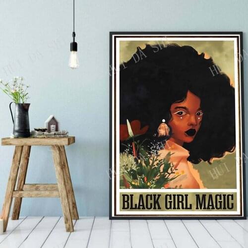 African American poster, Black queen girl art, black women art, black girl magic, gift for daughter poster, wall hanging