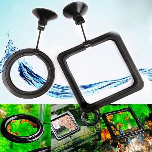 Feeding Ring Aquarium Fish Tank Station Floating Food Feeder Buoyancy Ring Suction Cup Pool Feeding Accessories Tool