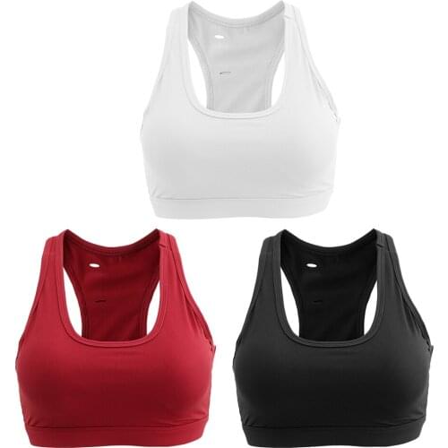 Support Racerback Sports Bra Yoga Tops with Pocket Pad Insert Active Wear Women