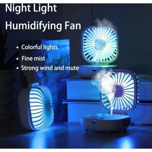 Portable Water Spray Mist Fan Electric Table Folding USB Rechargeable Hand Humidification Mini Fans For Children 1200mAh FS47