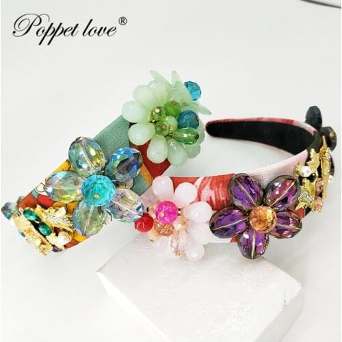 Korean Boutique Hairband plaid popular big flower headband Girls Women exaggeration hairband accessories for hairband headwear