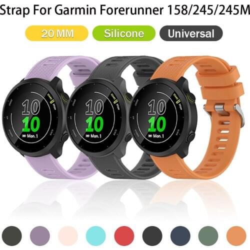 Silicone 20mm Band Strap For Garmin Forerunner 158/245/645 Watch Wristnand For Huawei GT 2 42mm/Galaxy watch active2 40mm 44mm