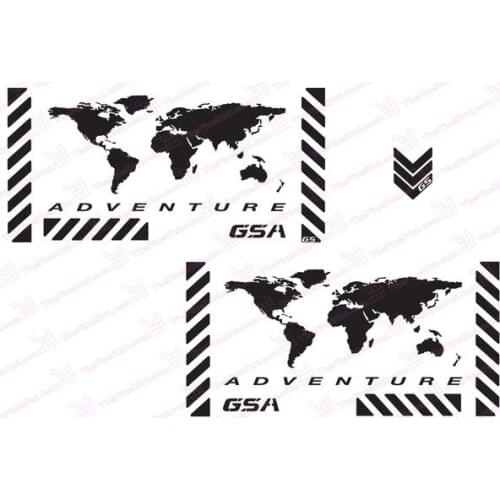 GSA Adventure Motorcycle Reflective Decal Kit "World Adventure " for Touratech Panniers