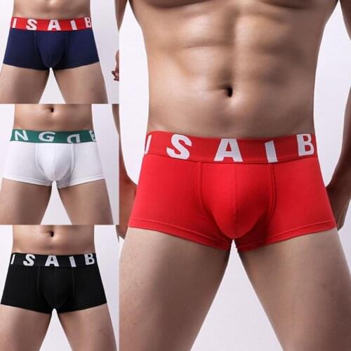 Soutong Men Underpants Skin-friendly U Convex Boxer Briefs Stretchy Breathable Underwear Comfortable to wear for Living Room