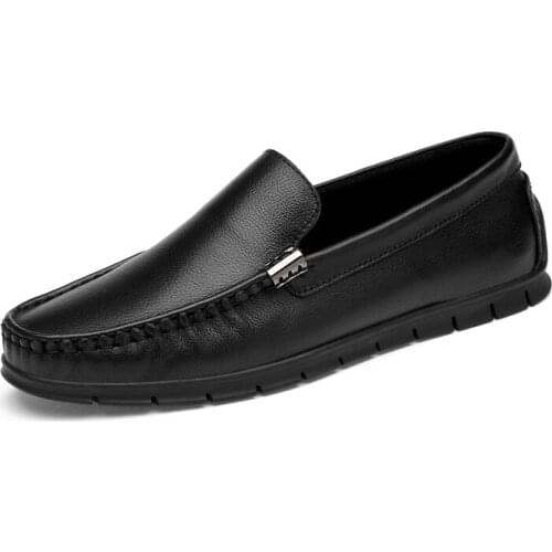 Genuine Leather Men Casual Shoes Italian Style Luxury Shoes Men Moccasins Slip on Mens Flats Breathable Male Soft Driving Shoes
