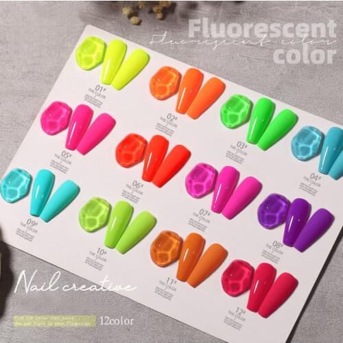 15ML UV Gel Fluorescent Color Phototherapy Detachable Nail Polish Glue Solid Color Special Nail Polish Semi Permanent