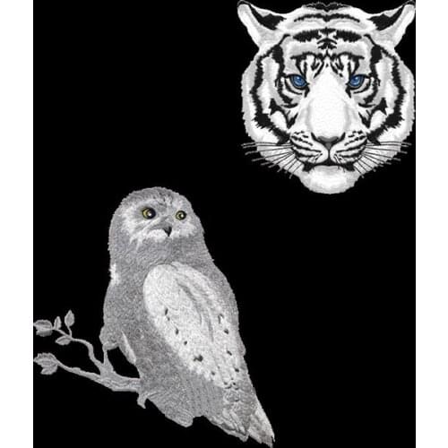 Cartoon Animal Owl Tiger Head Vinyl Heat Transfer wholesale Iron on Clothes Creative DIY Design T-shirt Sticker Accessories