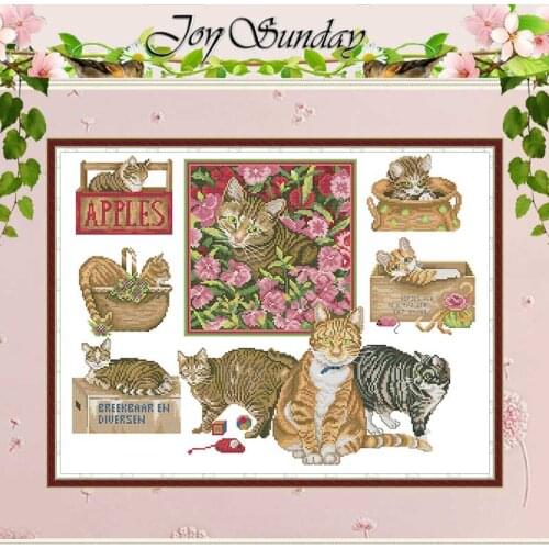 Cat animals pattern Counted Cross Stitch Handmade Cross Stitch 11CT 14CT printed Cross Stitch Kits Embroidery for Needlework