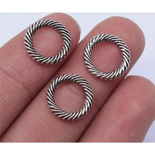 WYSIWYG 20pcs 13x13mm Antique Silver Color Circle Charms Pendant For Jewelry Making DIY Jewelry Findings