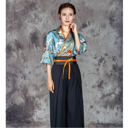 Japanese Receptionist uniforms Hotel&Restaurant Japanese waitress uniform set Kimono