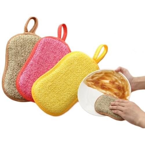 1/5PC Microfiber Sponge for Dishwashing Household Cleaning Eco-friendly Sponge Kitchen Bathroom Rust Removing Clean Cloth Eraser