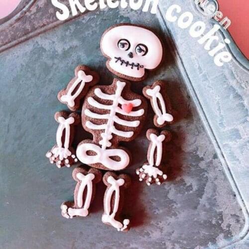 1set Happy Halloween Skeleton Shape Cookie Cutter Biscuit Mold DIY Fondant Dough Sugar Craft Cutters Cake Decorating Tools