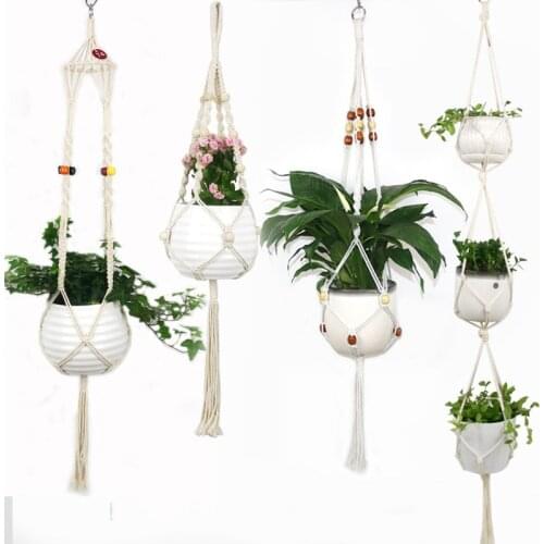 1pc Hanging Plant Hanger Hook Planter Holder Basket for Garden Home Flower Pot Hanging Indoor Outdoor Decoration Cotton Rope