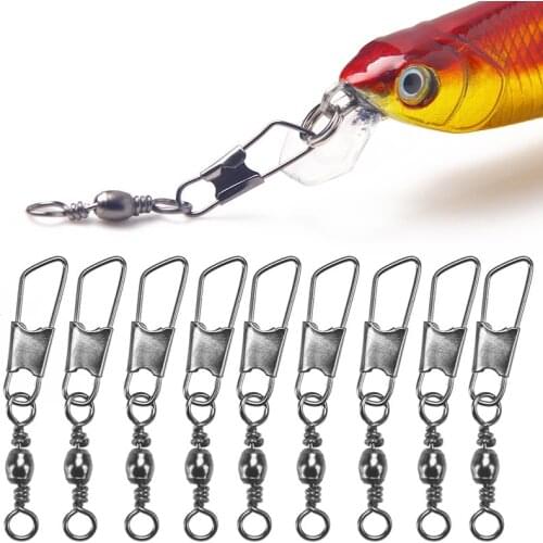 10pcs/bag 3.5cm 0.3g Stainless Steel Fishing Lure Connector Pin Bearing Rolling Swivel Fishing Accessories