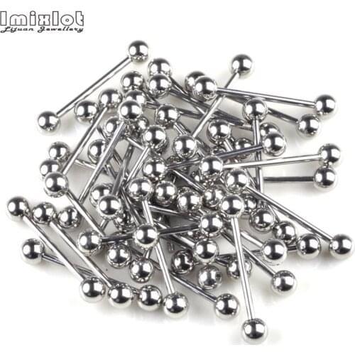 10PCS Tongue Piercing Stainless Steel Piercing Tongue Rings Bars Tragus Helix Ear Piercing Industrial Barbells Ring Body Jewelry