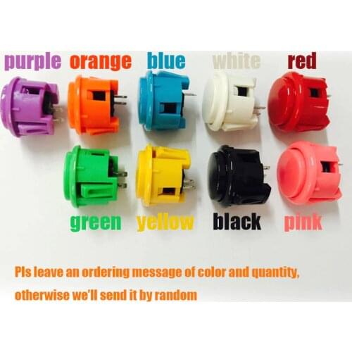 100pcs/lot 30mm push button copy sanwa push button DIY Arcade fighting game kit 9 color for choose Free shipping