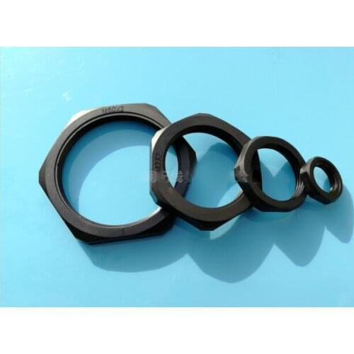 2pcs M32 plastic nylon hex lock nuts outer hexagon fight tight nut black color