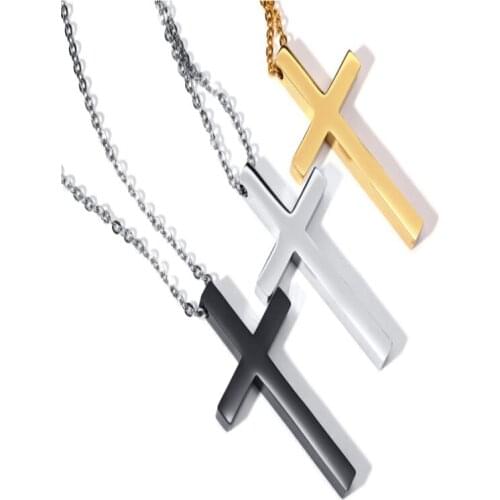 2021 Fashion And Korean Version Jewelry Stainless Steel Metal Jesus Cross Simple And Personalized Pendant Suitable For Men
