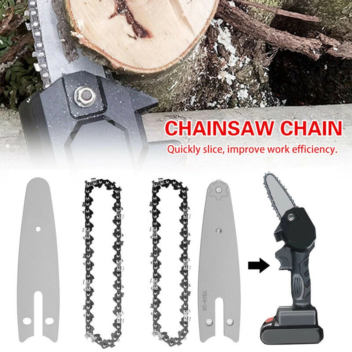 4/6Inch Chainsaw Chain Bar Pitch Blade Wood Cutting Drive Links Replacement Parts Chainsaw Spares for Electric Saw