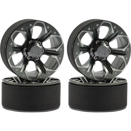 4Pcs Metal 1.9 Beadlock Wheel Rims Hub for 1/10 RC Crawler Car Axial SCX10 90046 AXI03007 Traxxas TRX4 D90