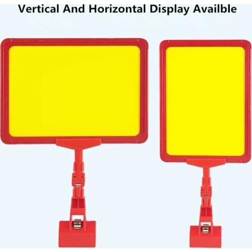 5 Pieces A5 Reusable Supermarket Price Label Card Tag Holder Frame Clip Board Merchandise Ticket Sign Holder Display Stand