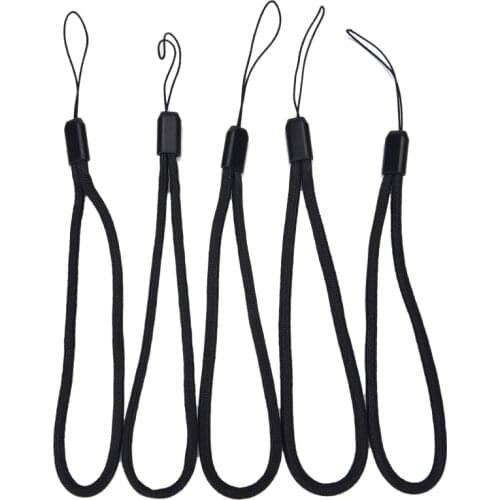 5pcs Nylon Hand Wrist Strap Lanyard For Camera Cell Phone For IPod USB Mp3 Mp4 Camera String Strap Black