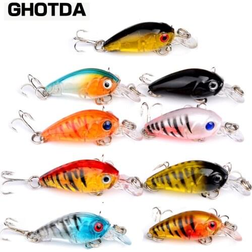 9pcs 3D eye mini popper crank fishing lure set crank bait propeller sharp hook tackle top water bait deep drop fishing wobblers