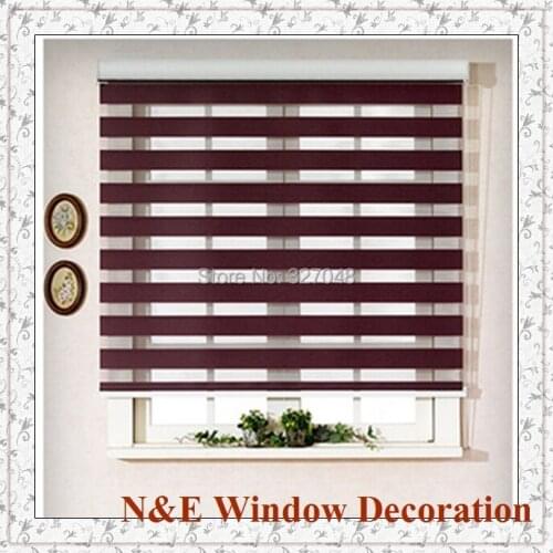 Free shipping 100% polyester blackout office curtain window blinds and zebra rooler blinds for living room