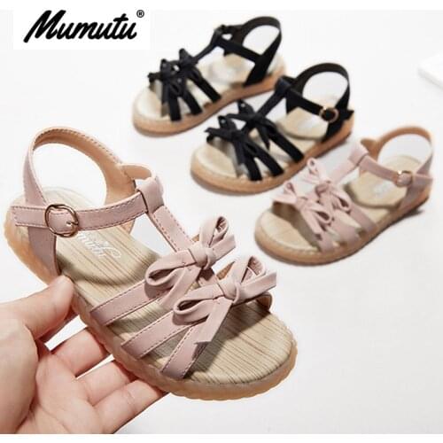 Odorless soft standard size children like girls breathable anti-wear casual light bowtie Girls summer scandals MM1931
