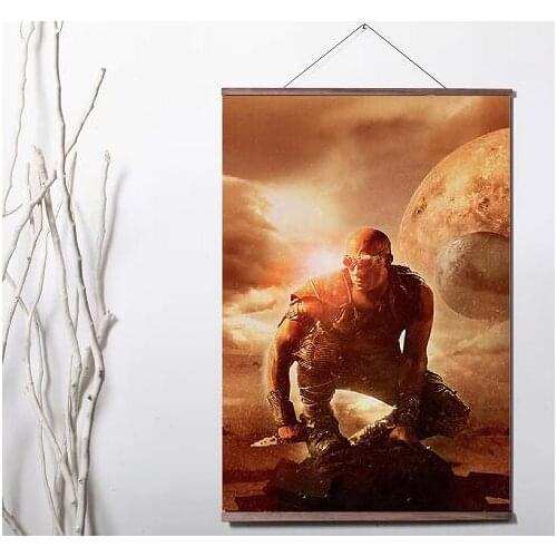 More Style Choose Riddick Art Print canvas Poster Canvas Scroll Painting with wood