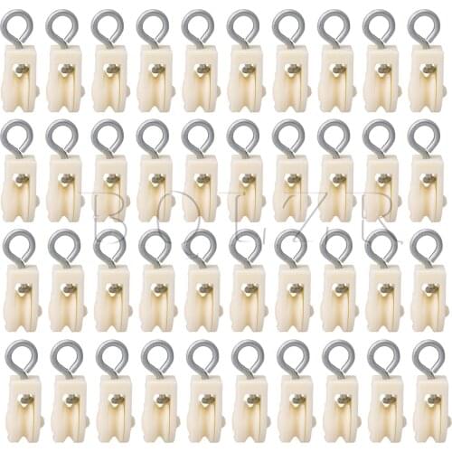 BQLZR 40pcs Farm Single Sheave Stainless Steel Swivel Lifting Pulley White
