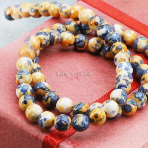 6mm Natural Yellow Black Spot Stone Beads Round Stone DIY Loose 15inch Fashion Jewelry Making Design Wholesale Luky Girls Gifts