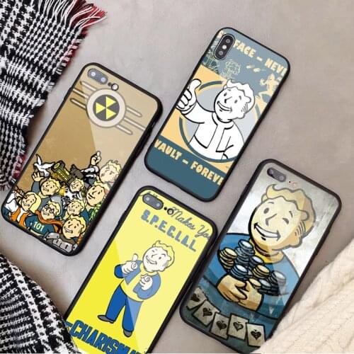 Black Isle Studios game Fallout cell Tempered Glass Phone Case For iPhone 6 6plus 7 plus 8 8plus 5 5S 5C SE X XS XR XS Max