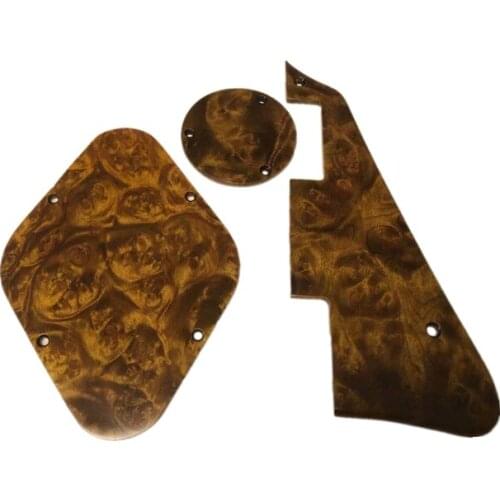 Hand-made birds eye wood Guitar Pickguard +back coverplate+switch cavity cover