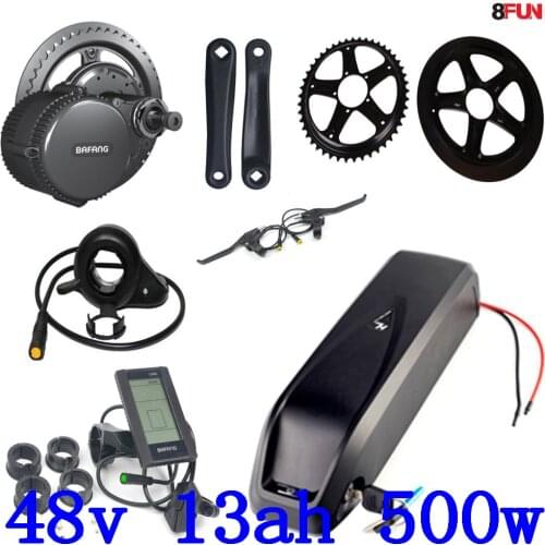 48V 500w Bafang BBS02 mid drive electric motor kit +48V 13Ah electric bicycle Lithium ion Battery 48v 500w 750w ebike battery
