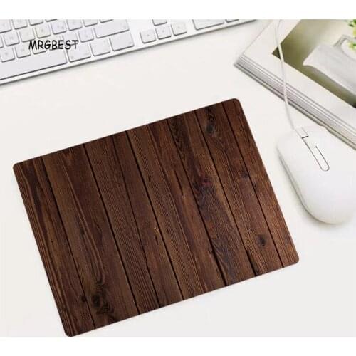 MRGBEST In Stock Small Size Pad Plank Texture Mouse Pads Rubber Comfortable Feel Desk Pad with Square for Palyer