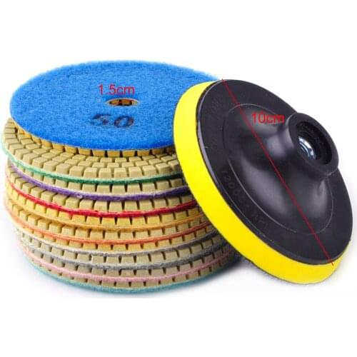 LETAOSK 10pcs 4 Inch Diamond Polishing Grinding Pads Wet Dry Set fit for Marble Granite Concrete Accessories