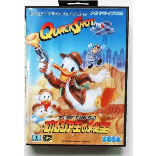 Hottest Quack Shot Game Cartridge 16 bit MD Game Card With Retail Box For Sega Mega Drive