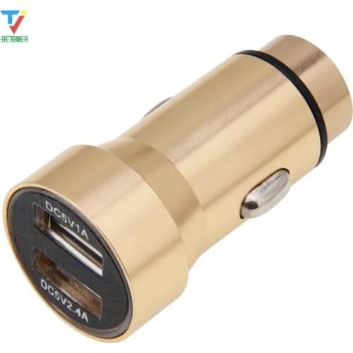 Metal Dual USB Car Charger for Mobile Phone Tablet GPS 3.4A Fast Car-Charger Adapter for IPhone Xiaomi Huawei Samsung 100pcs/lot