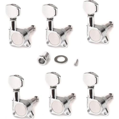 Musiclily 6-in-line Sealed Guitar Tuners Tuning Keys Pegs Machine Heads Set, Chrome