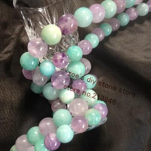 8/10MM Natural River Stone Bead Loose Strands Purple Quartz Semi-Precious Jewelry Findings Accessories