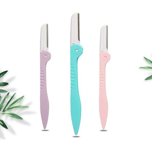 Portable Eyebrow Trimmer Foldable Hair Remover Set Women Face Razor Eyebrow Trimmers Blades Shaver Beauty Tools