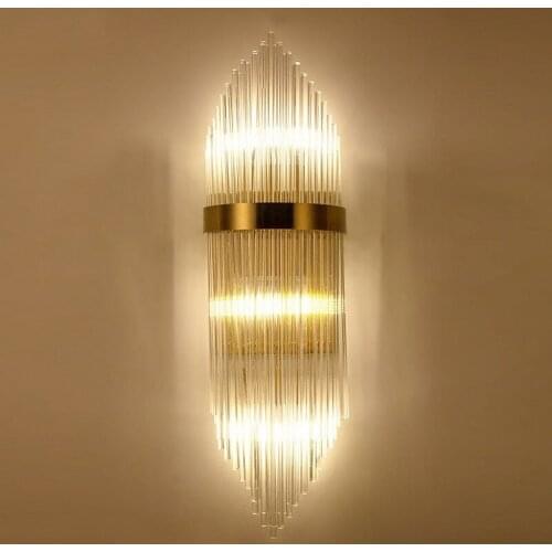 Luxury Gold Metal Wall Light Crystal Desk Lights Retro For Living Room Bedroom Beside Decor Home Lighting Wall Lamps WA082