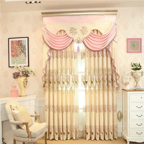 Modern luxury elegant embroidered living room villa curtains with high quality Voile Curtain for bedroom hotel Bay Window
