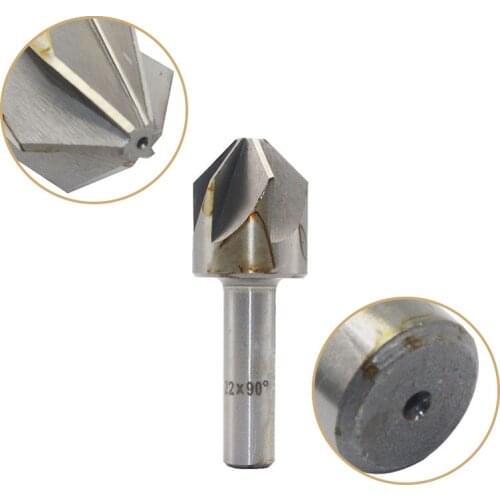 1pc Counstersink Drill Bit 22MM HSS Flutes 90 Degree Staight Shank High Speed Steel Spigot Deburring Tool