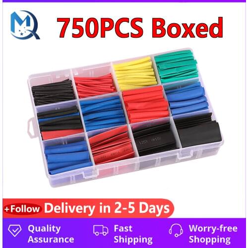 530PCS Polyolefin Heat Shrinkable Tube Kit Assorted Polyolefin Heat Shrink Tubing Tube 8 Size Multicolor Heat Shrink Tube Kit
