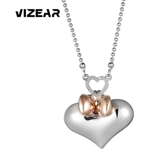 2021 Hot Lovely 3 Heart Lucky Bell Angel Ball Pendant Long Beads Chain Necklace Collier Best Gift For Girl Women Fashion Jewelry